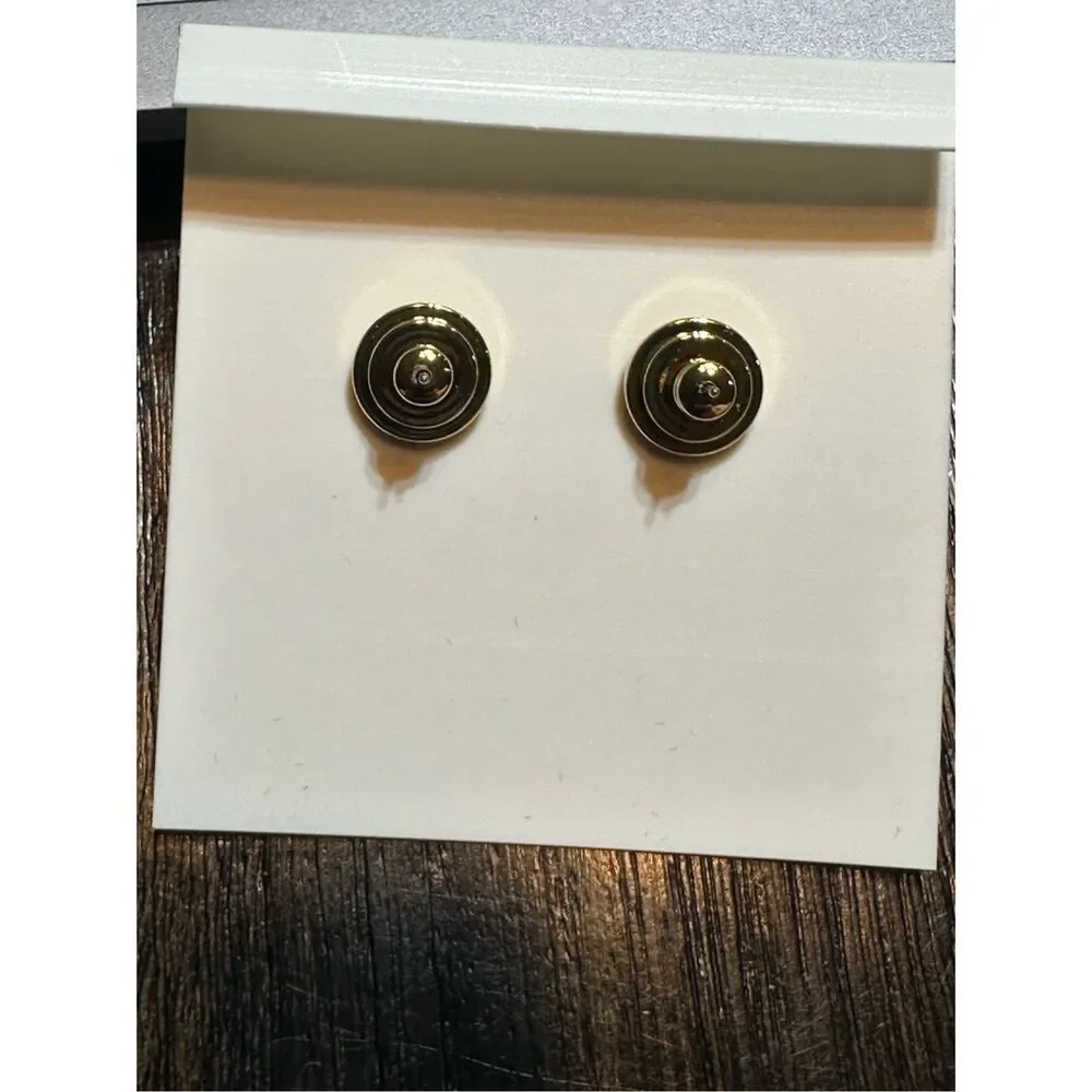 Tory Burch NEW 16k-gold plate blue faux pearl Katie Stud Earrings
